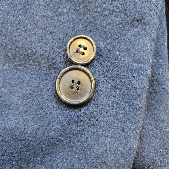 Vintage Central Park Trench Coat Lg Navy Blue Lined Longline Old Money Preppy - Picture 11 of 13